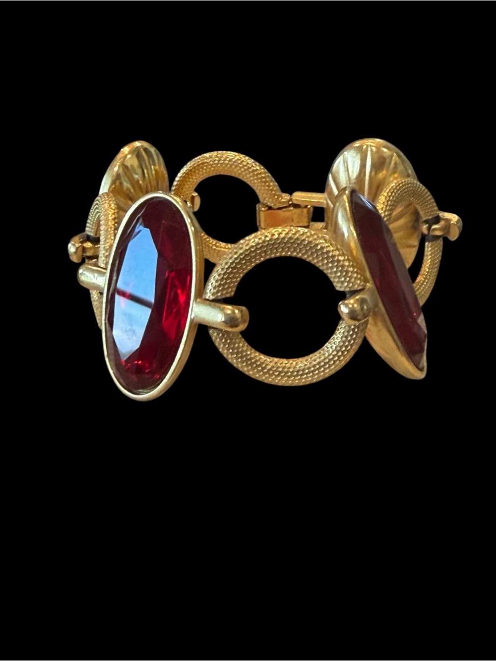 Yves Saint Laurent Gold-Tone Bracelet with Red Oval Stones - Picture 9 of 10